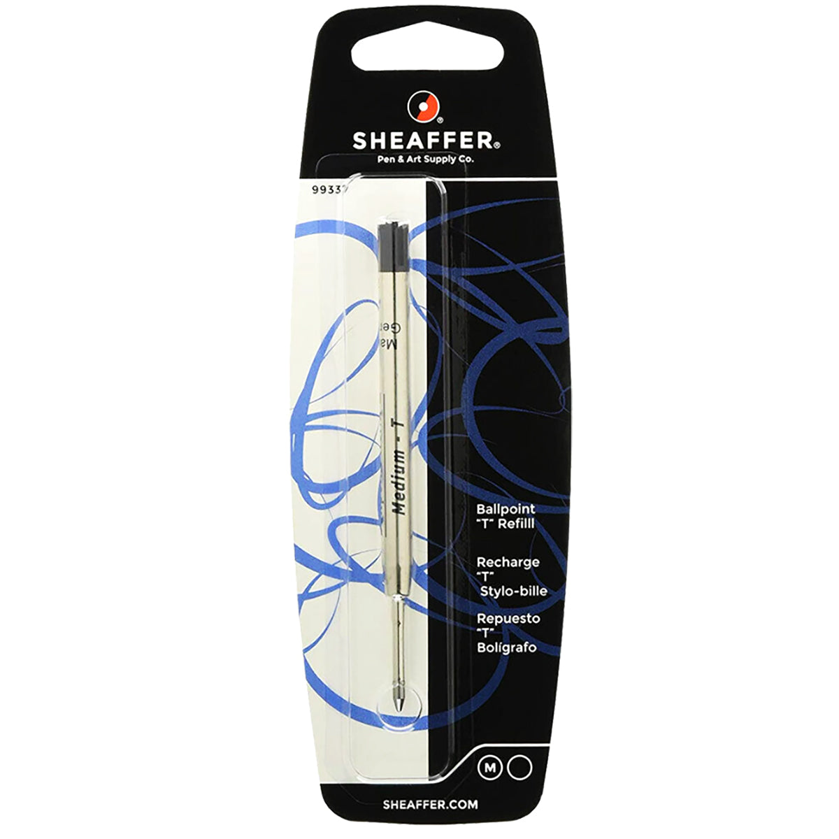 Sheaffer Ballpoint T Style Refill, Black Medium Ink - 99337 (Parker Style) Sheaffer Ballpoint Refills