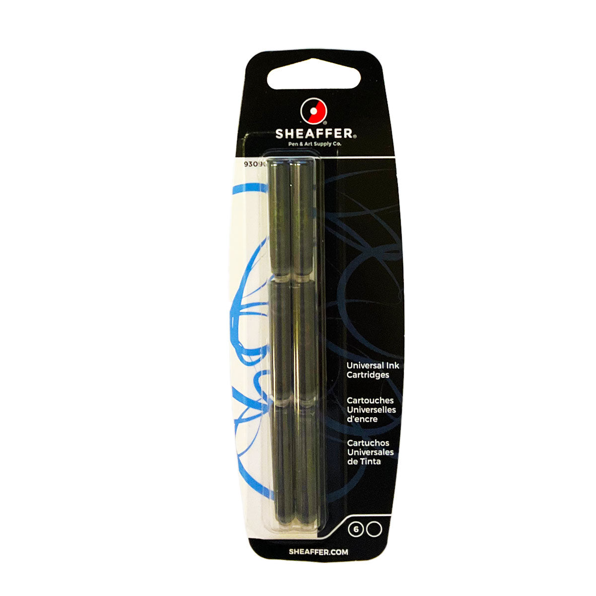 Sheaffer VFM Fountain Pen Refills Black Ink, Pack of 6 - 93090 Sheaffer Fountain Pen Ink Cartridges