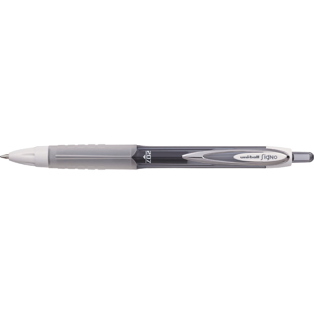 Uni Ball Signo 207 Fashion Black Ink Retractable Gel Pen 0.7mm Medium Uni-Ball Gel Ink Pens