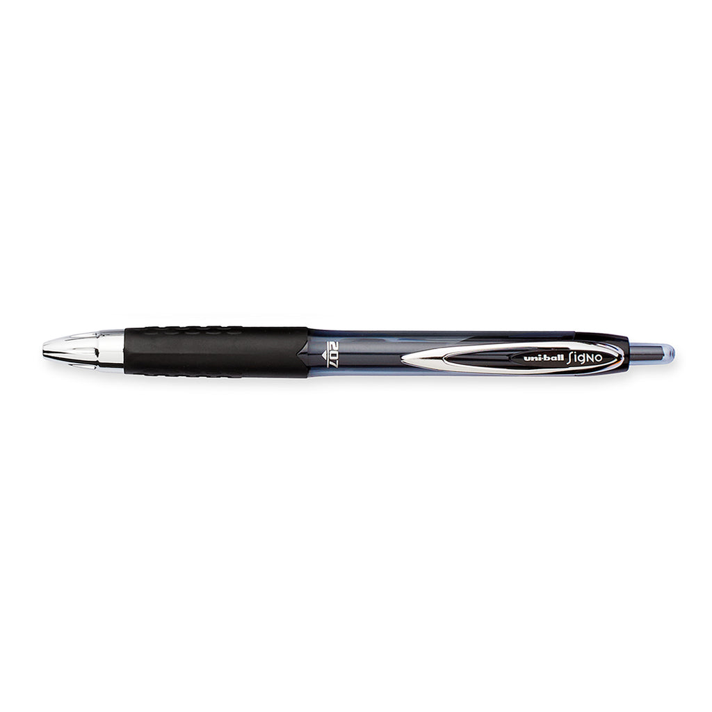 Uni Ball Signo 207 RT Black Medium 0.7mm Retractable Gel Ink Pen Uni-Ball Gel Ink Pens