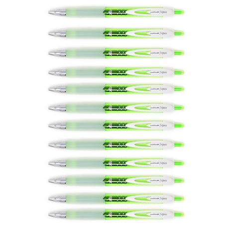 Uni Ball Signo 207 Light Green Gel Pen Medium 0.7mm Retractable - Polka Dot Design 12 Count  Uni-Ball Gel Ink Pens