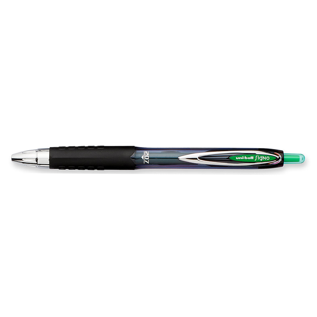 Uni Ball Signo 207 RT Green Medium 0.7mm Retractable Gel Ink Pen Uni-Ball Gel Ink Pens