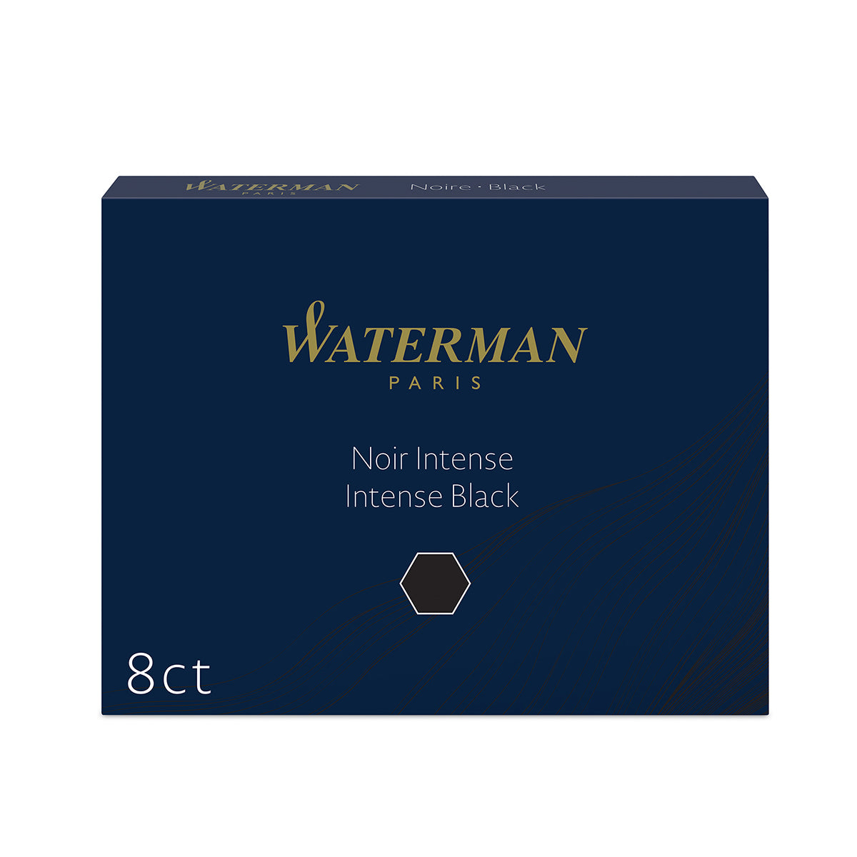 Waterman Black Ink Fountain Pen Ink Cartridges , Intense Black 8 Standard Long Cartridges Waterman Fountain Pen Ink Cartridges