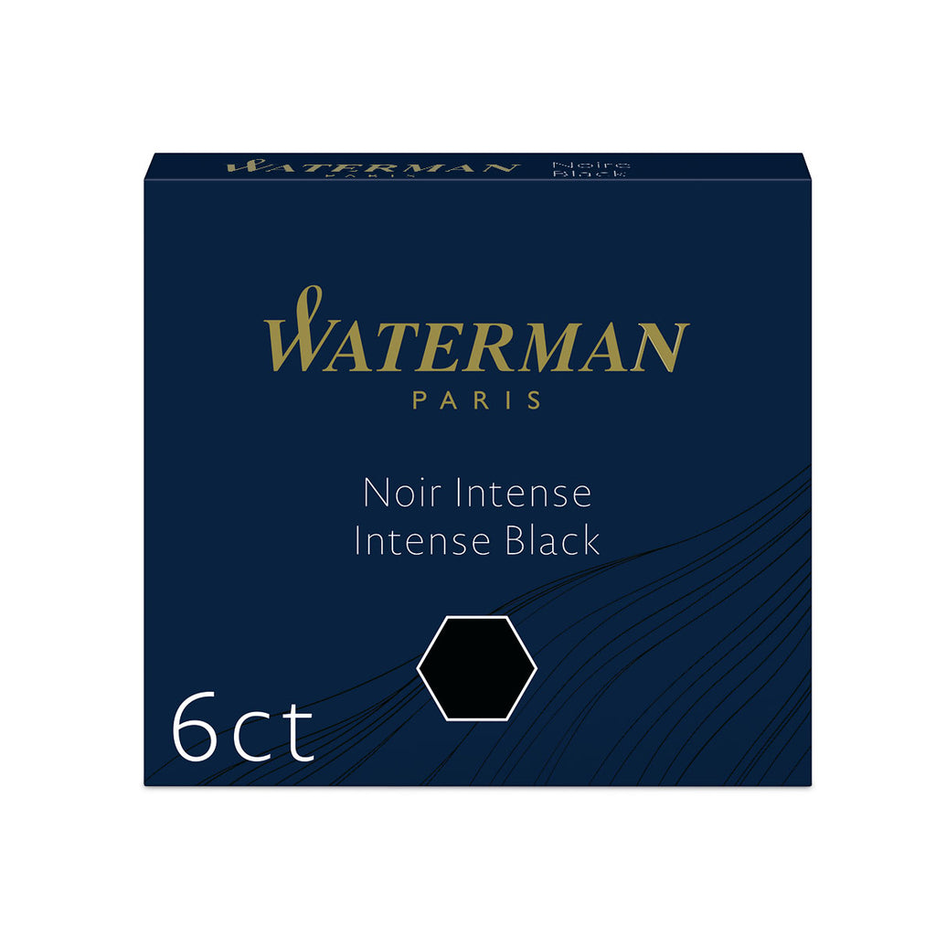 Waterman Mini Fountain Pen Cartridges Black Pack of 6 International Size