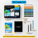 Prismacolor Technique Palm Tree Drawing Art Set, Digital Lessons, Level 1