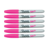 Sharpie Neon Pink Fine Point Permanent Marker Pack of 6