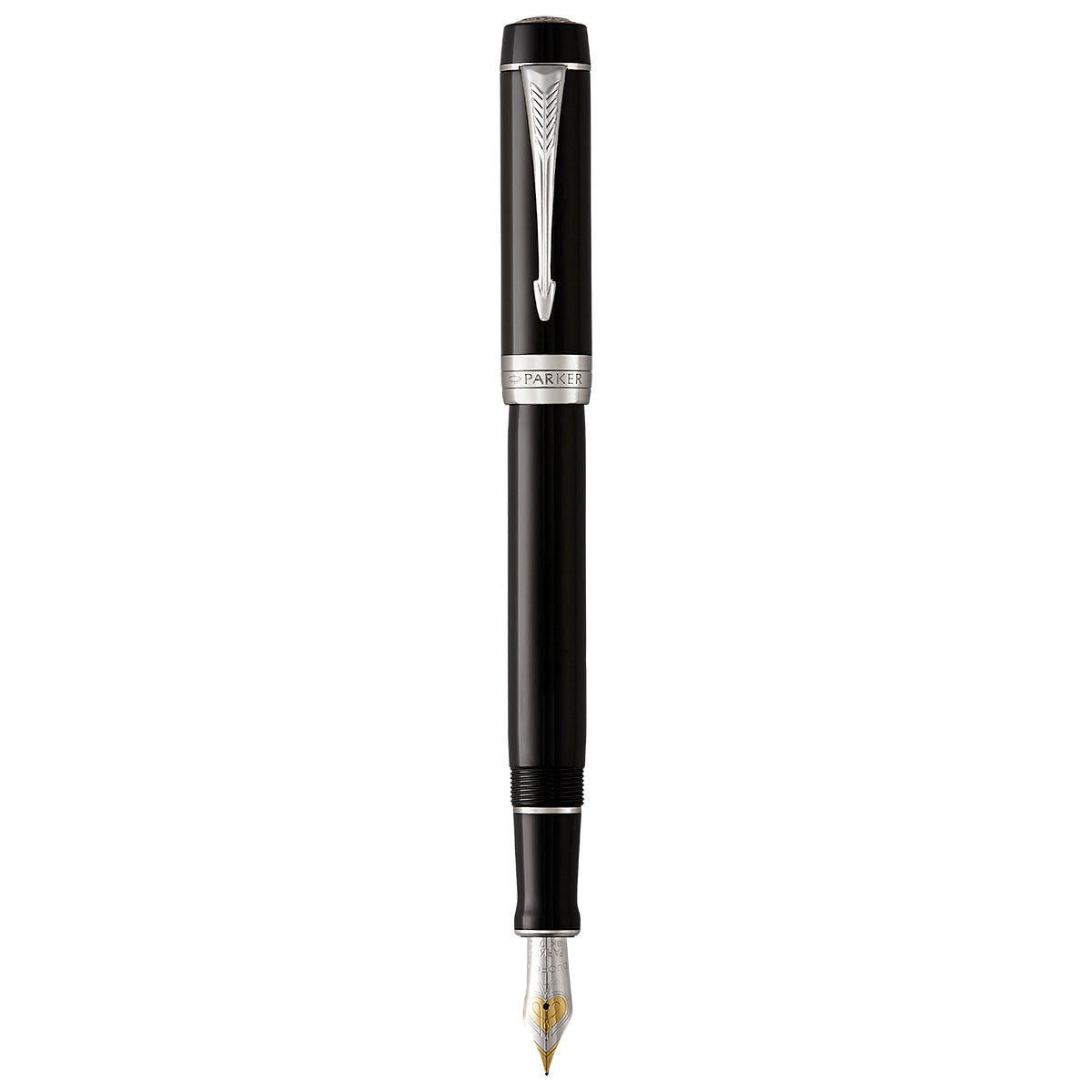 PARKER Duofold Centennial Fountain Pen, Classic Black with Palladium Trim, Medium