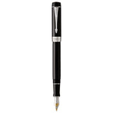 PARKER Duofold Centennial Fountain Pen, Classic Black with Palladium Trim, Medium