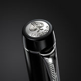 PARKER Duofold Centennial Fountain Pen, Classic Black with Palladium Trim, Medium