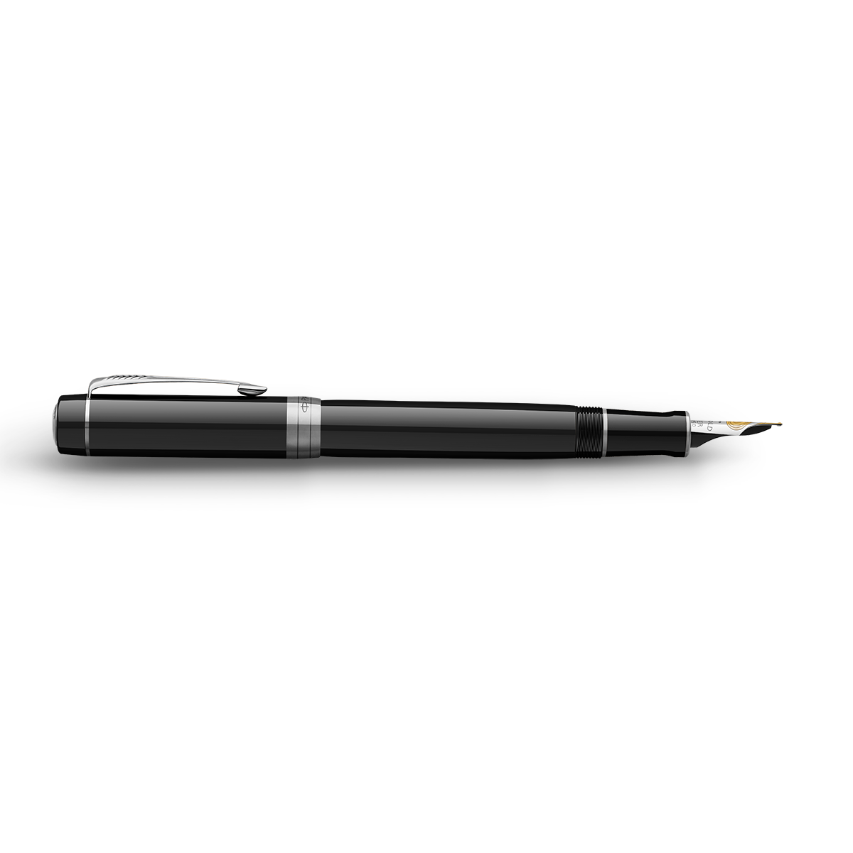 PARKER Duofold Centennial Fountain Pen, Classic Black with Palladium Trim, Medium