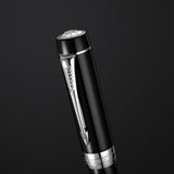 PARKER Duofold Centennial Fountain Pen, Classic Black with Palladium Trim, Medium