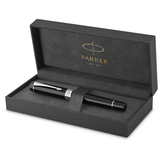 PARKER Duofold Centennial Fountain Pen, Classic Black with Palladium Trim, Medium