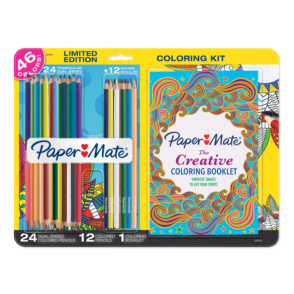 Papermate 36 Colored Pencils and Coloring Booklet Kit