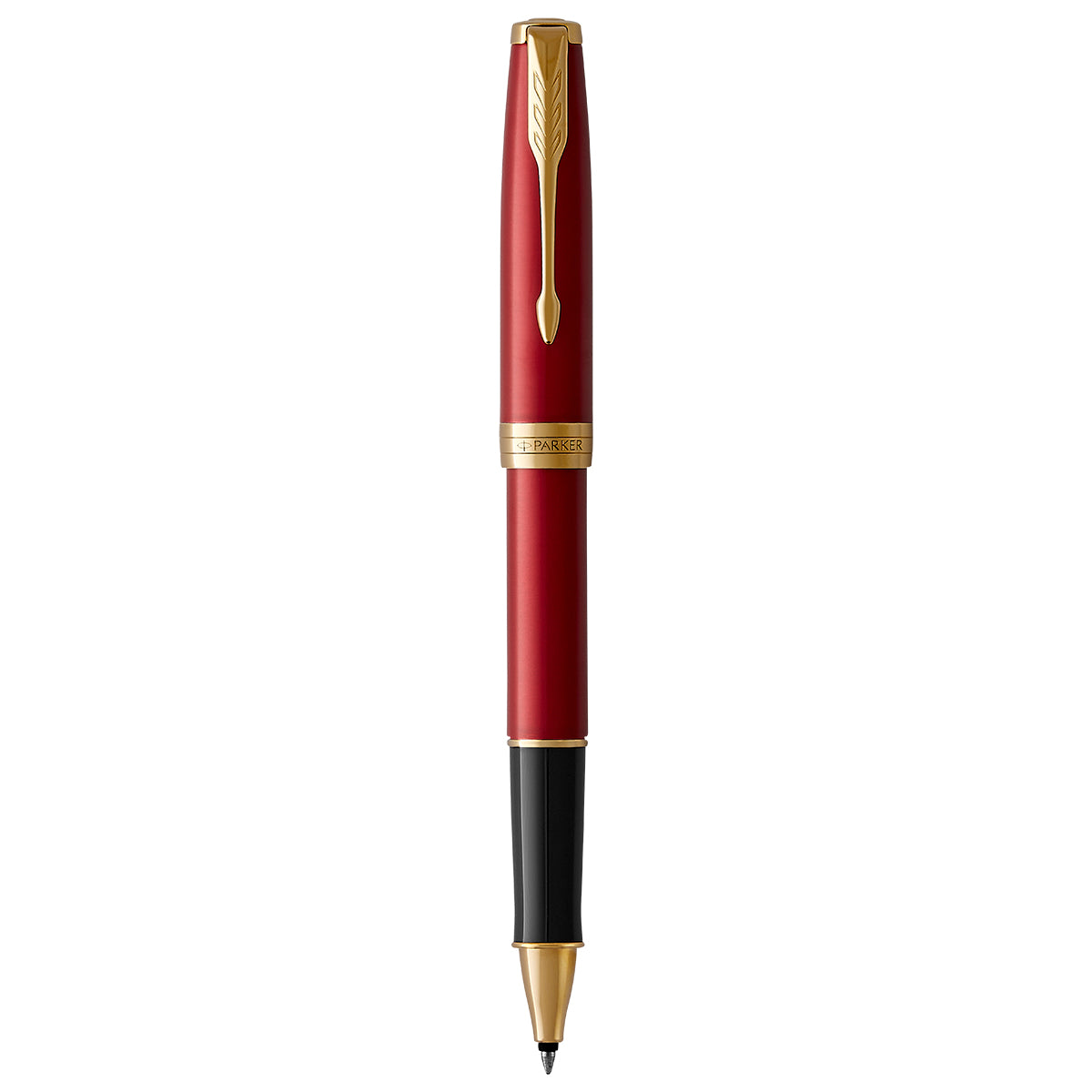 Parker Sonnet Red Gold Trim Rollerball Pen 1931475