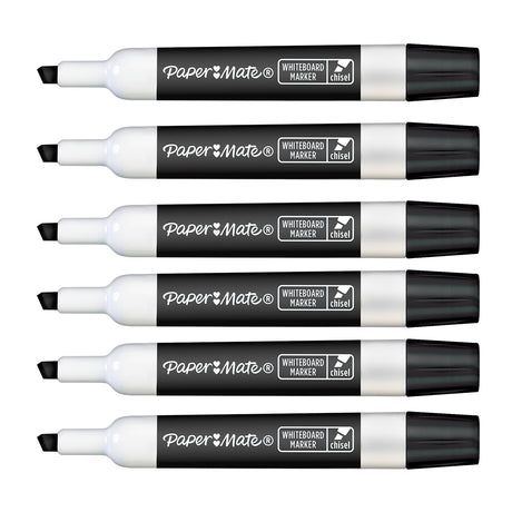 Paper Mate Whiteboard Marker Chisel Black Pack of 6  Expo Dry Erase Markers