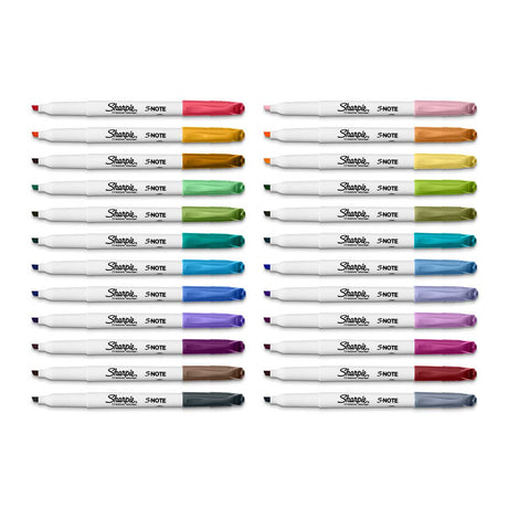 Sharpie No Bleed S-Note Creative Markers Assorted Colors 24 Ct for Highlighting, Drawing, and Notes