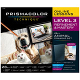 Prismacolor Technique, Art Supplies and Digital Art Lessons, Animal Drawings Set, Level 3