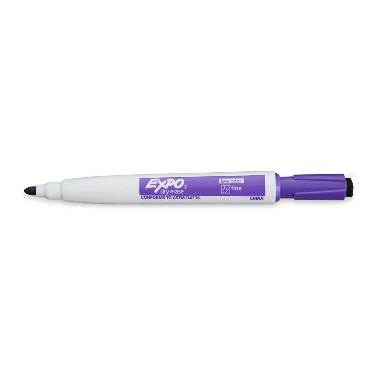 Expo Magnetic Dry Erase Purple Markers With Eraser On Cap Fine Tip