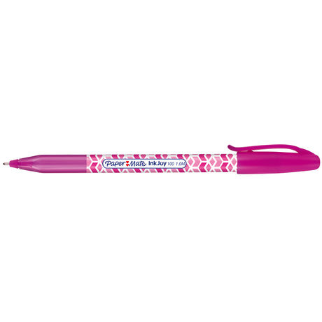 Paper Mate Inkjoy 100 Pink Ballpoint Pen, Pink Ink Medium 1.0mm, Stick Pen  Paper Mate Ballpoint Pen