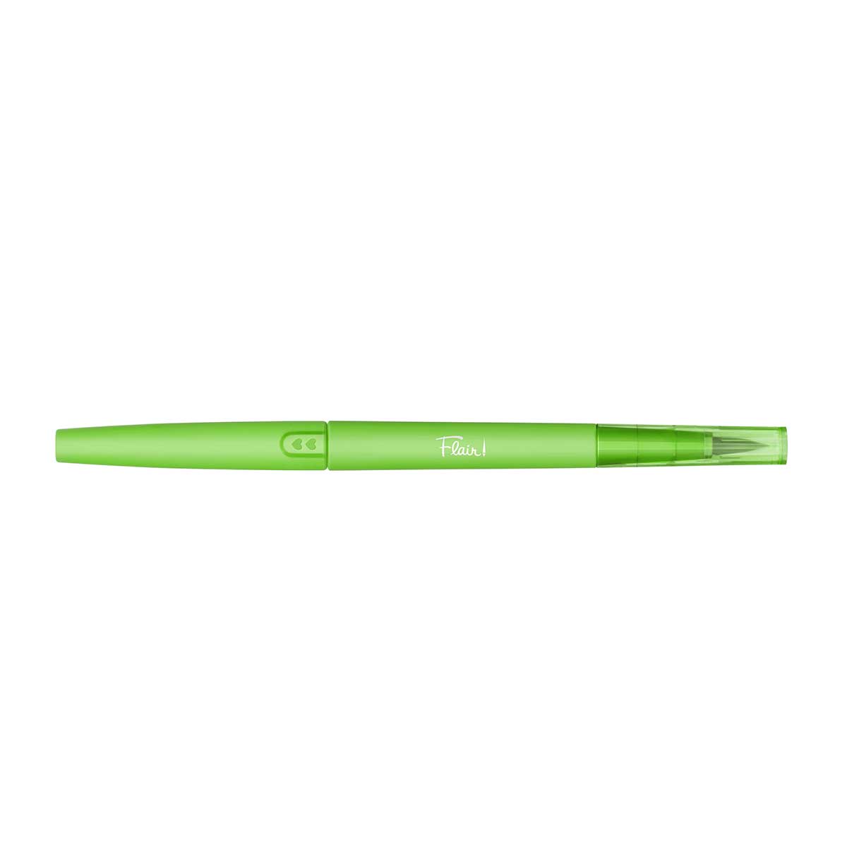Paper Mate Flair Dual Tip Lime, Brush and 0.7mm Felt Tip Pen