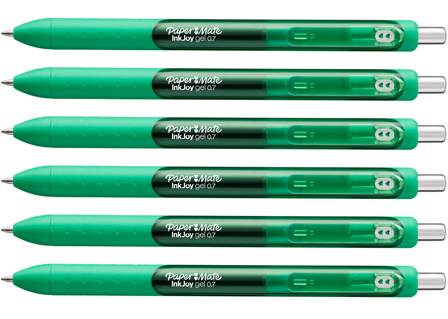 Papermate Inkjoy Gel Green Medium Retractable 6 Count