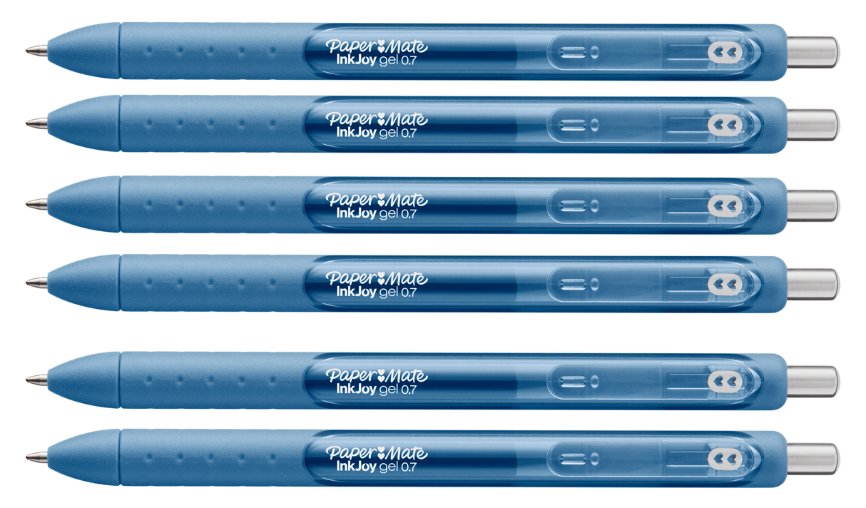 Papermate Inkjoy Gel Slate Blue Medium Retractable 6 Count