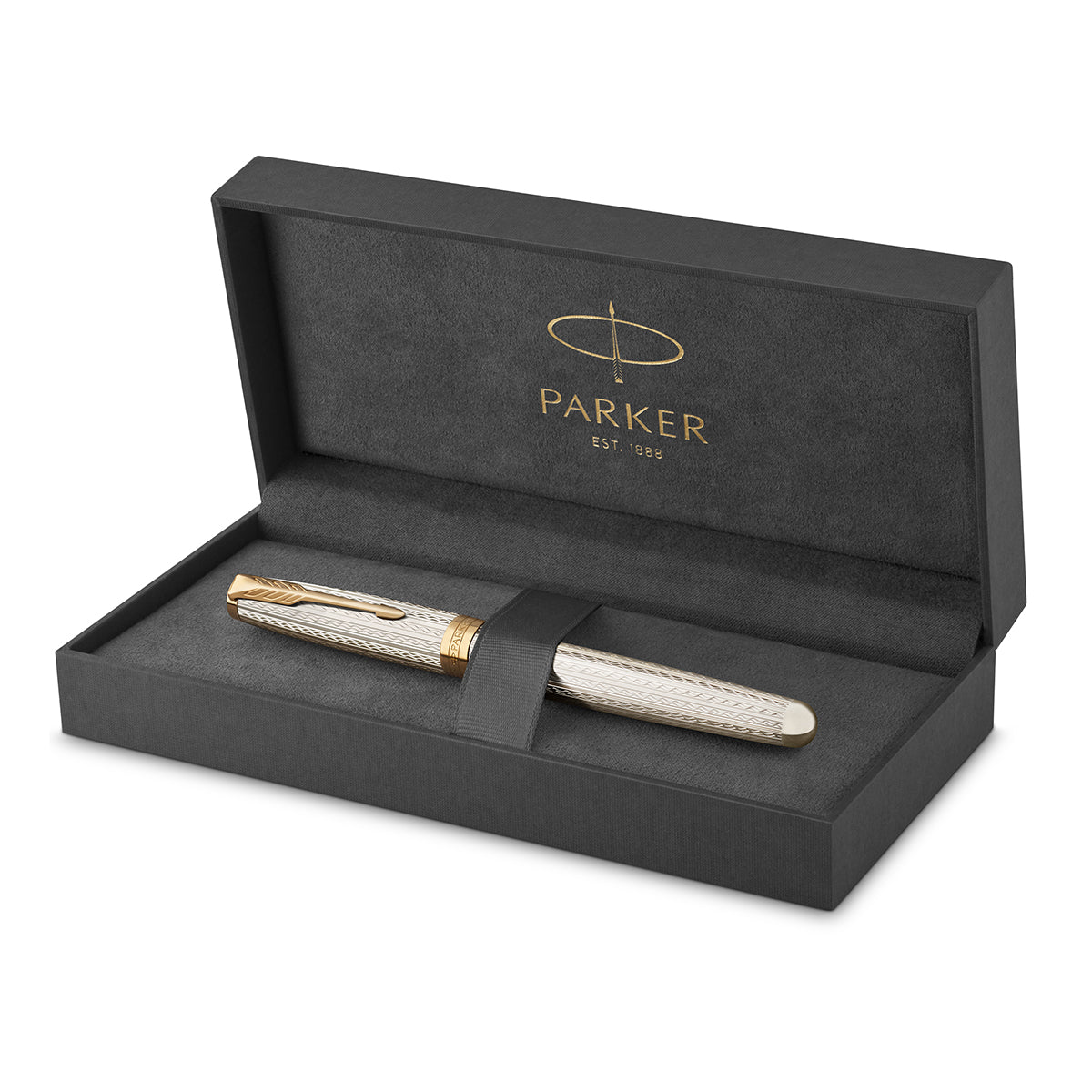 Parker Sonnet Sterling Silver Mistral 18K Gold Fountain Pen Fine 2119792  Parker Fountain Pens
