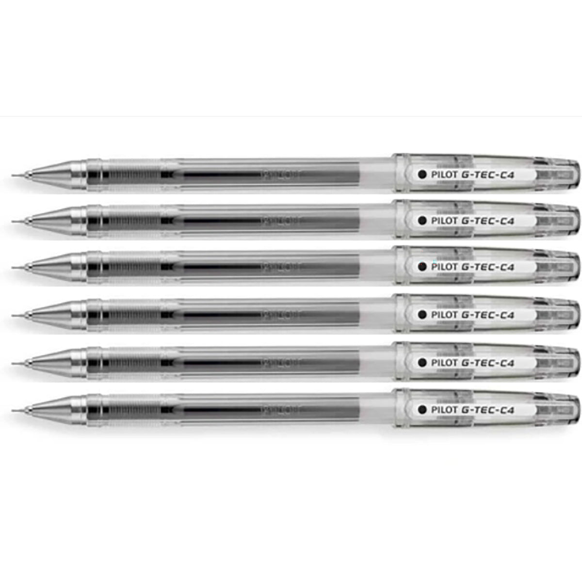Pilot G-Tec C4 Gel Ultra Fine Black Rollerball Pen Pack of 6