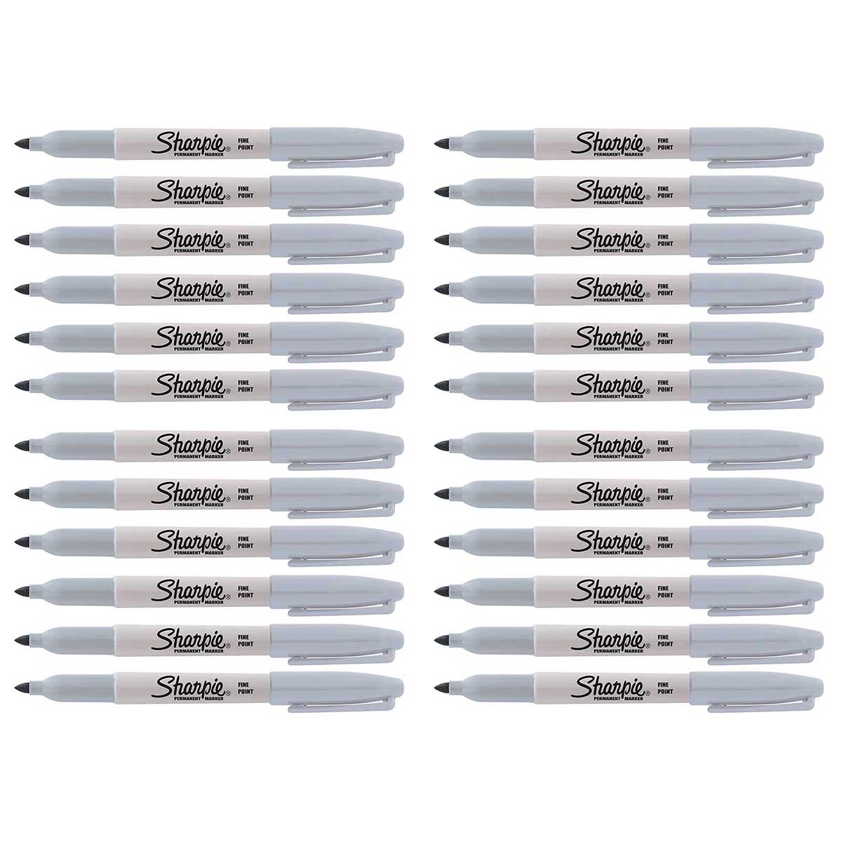 Sharpie Light Grey Markers Bulk Pack of 24, Fine Point Grey Permanent Markers