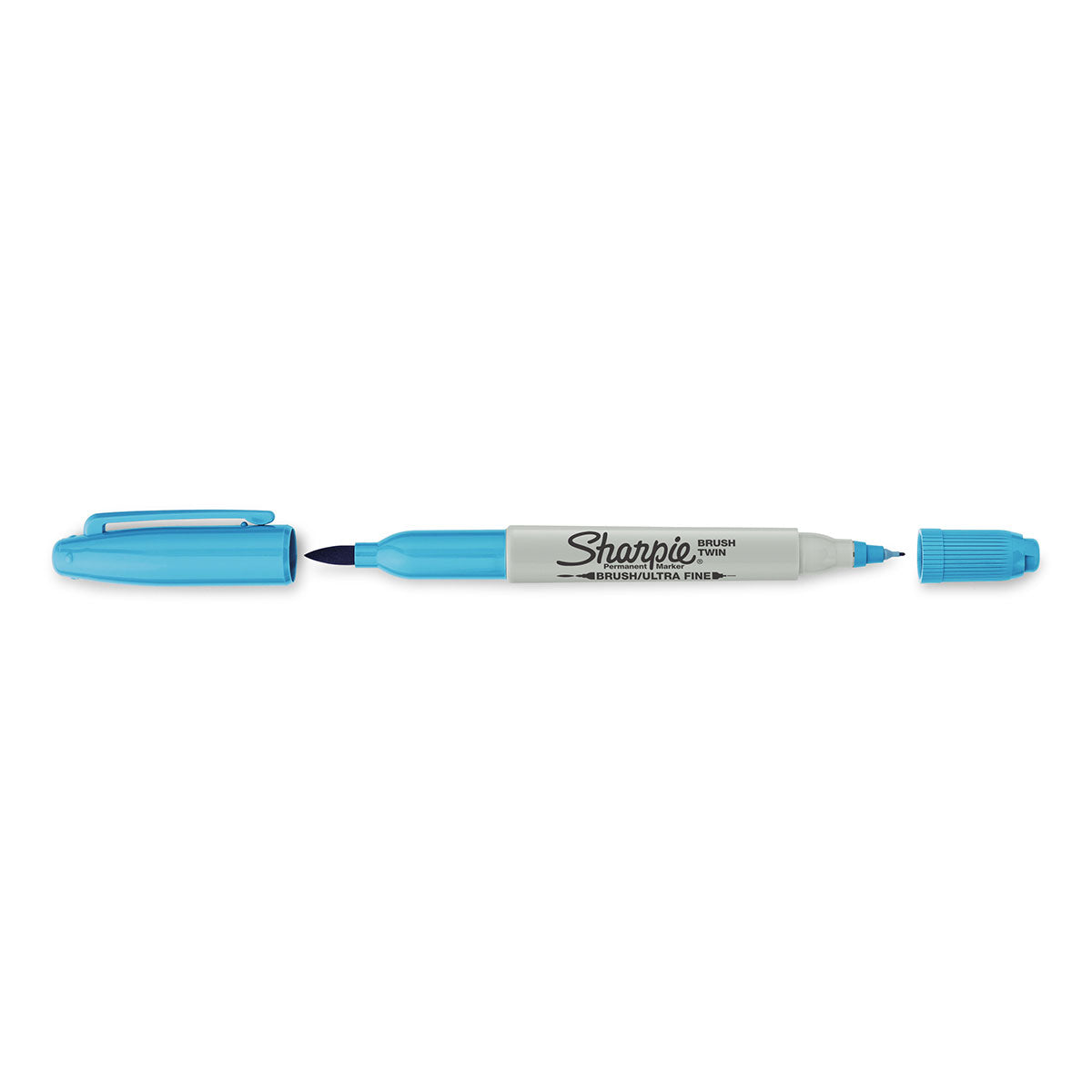Sharpie Twin Brush Tip and Ultra Fine Point Turquoise Permanent Marker