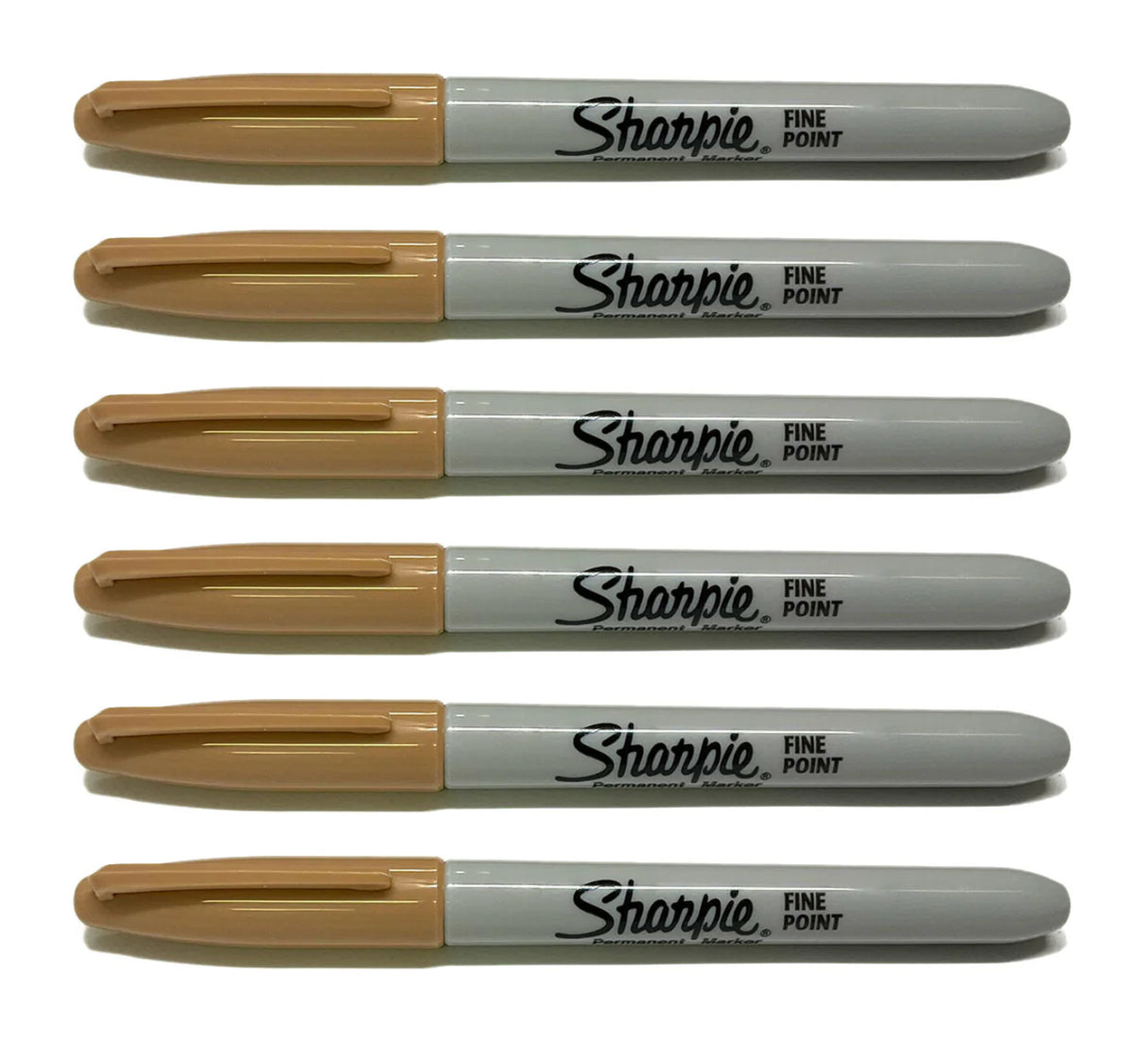 Sharpie Cinnamon Latte Portrait Marker, Fine Pack Of  6