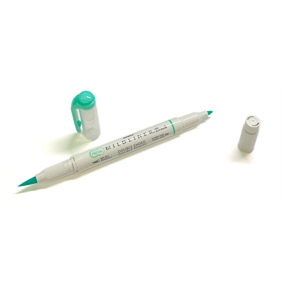 Zebra Mildliner Highlighter Blue Green Double Ended Brush and Fine