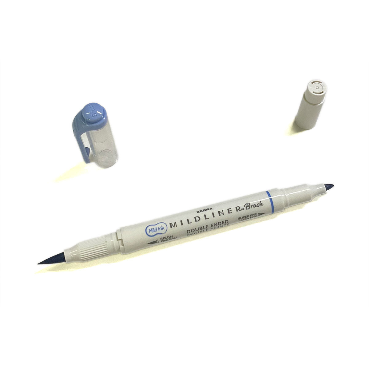 Zebra Mildliner Highlighter Dark Blue Double Ended Brush and Fine