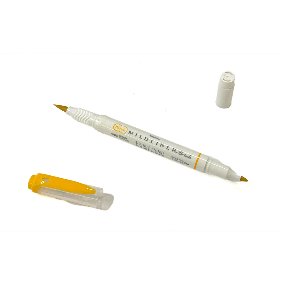 Zebra Mildliner Highlighter Gold Double Ended Brush and Fine