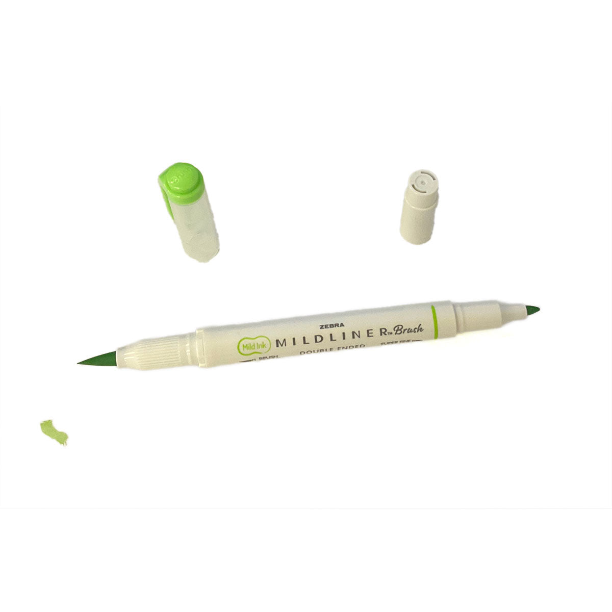 Zebra Mildliner Highlighter Green Double Ended Brush and Fine