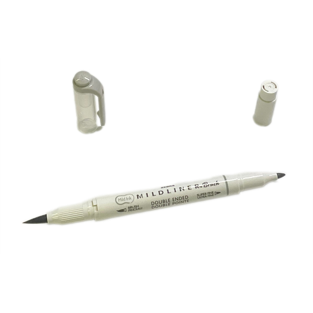 Zebra Mildliner Highlighter Grey Double Ended Brush and Fine