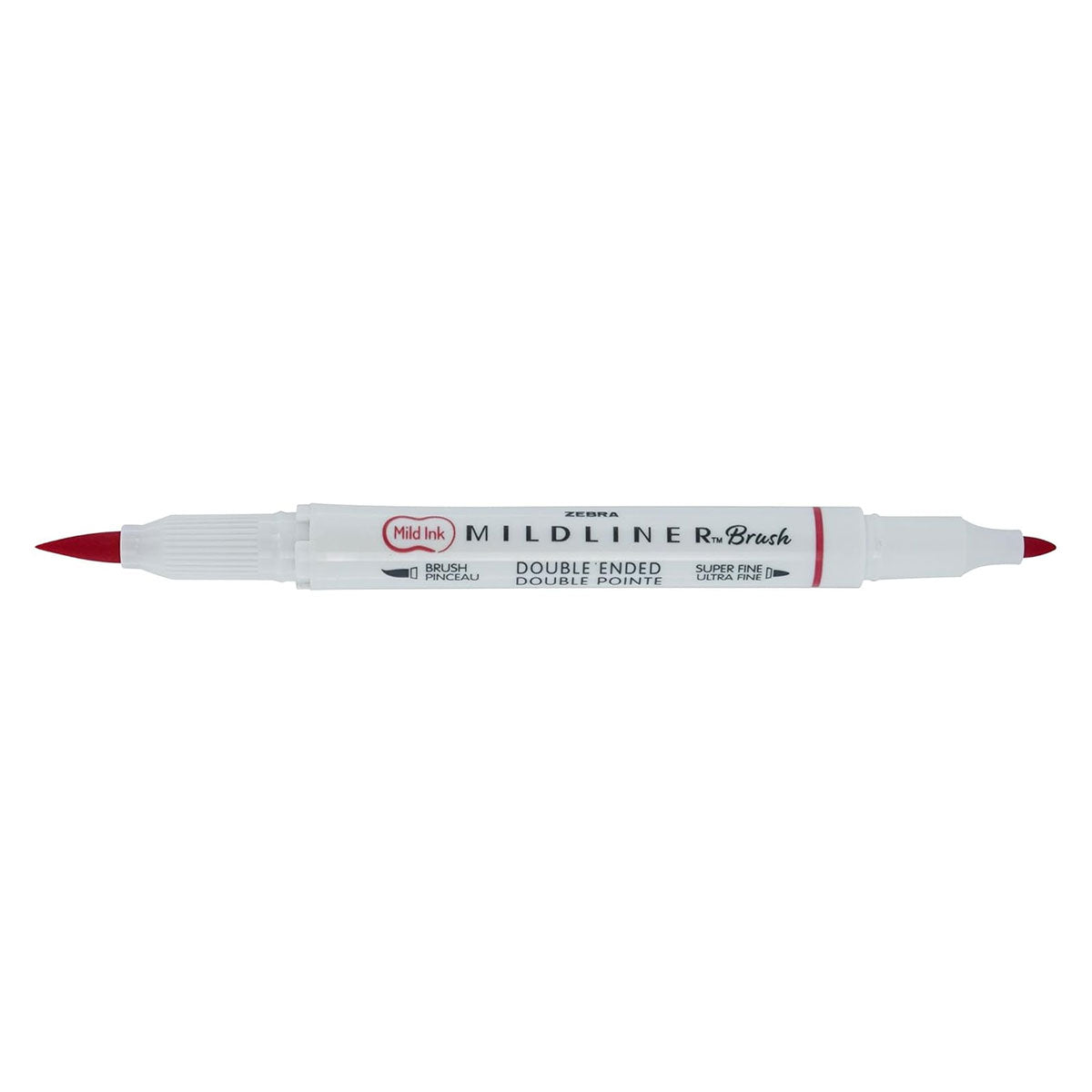 Zebra Mildliner Highlighter Red Double Ended Brush and Fine
