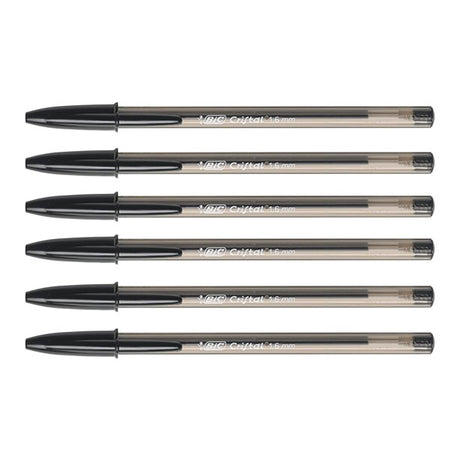 Bic Crystal Xtra Bold 1.6MM Black Ballpoint Pens (Black Ink) Pack of 6  Bic Ballpoint Pen