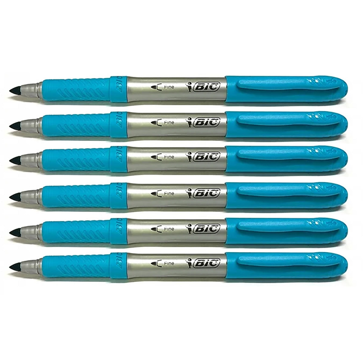 Bic Intensity Marker Hot Aqua Fine Pack of 6