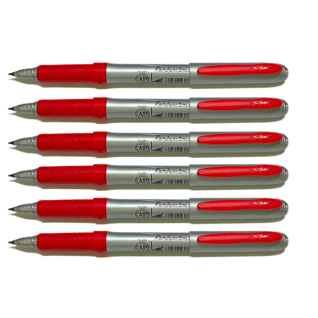 Triangular Red Bic Bic Marking Ultra Fine Rambunctious Red Ultra Fine Pack of 6