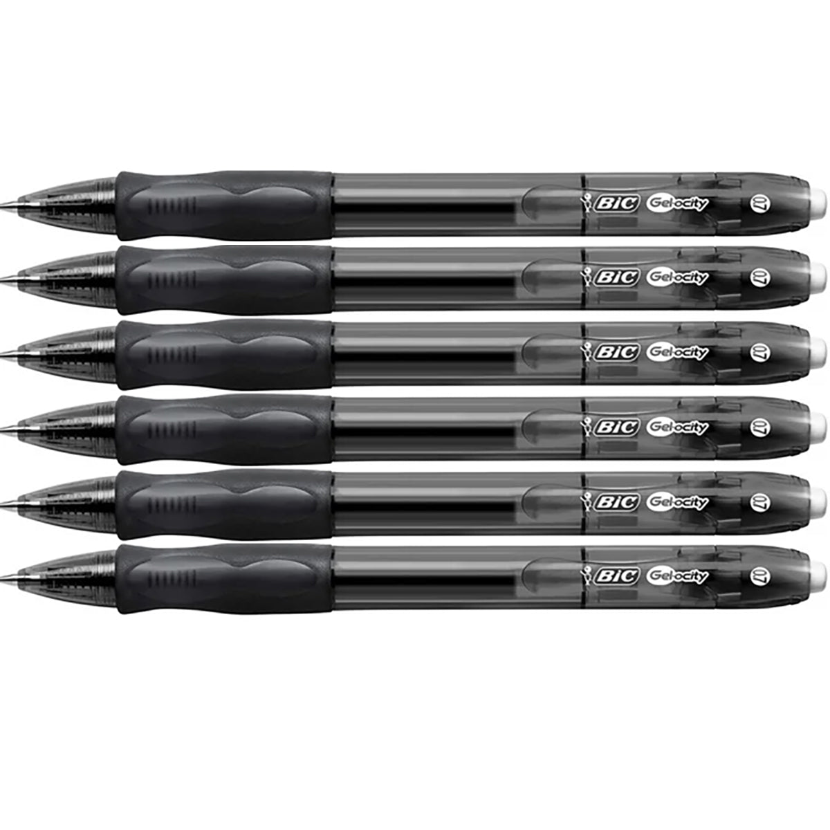 Bic Gelocity Original 0.7 Pen Black Gel Pen Pack of 6