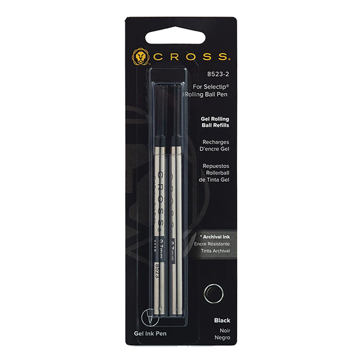 Cross Rollerball Refill Gel Ink , Black, 0.7mm Medium - 8523-2  Cross Rollerball Refills