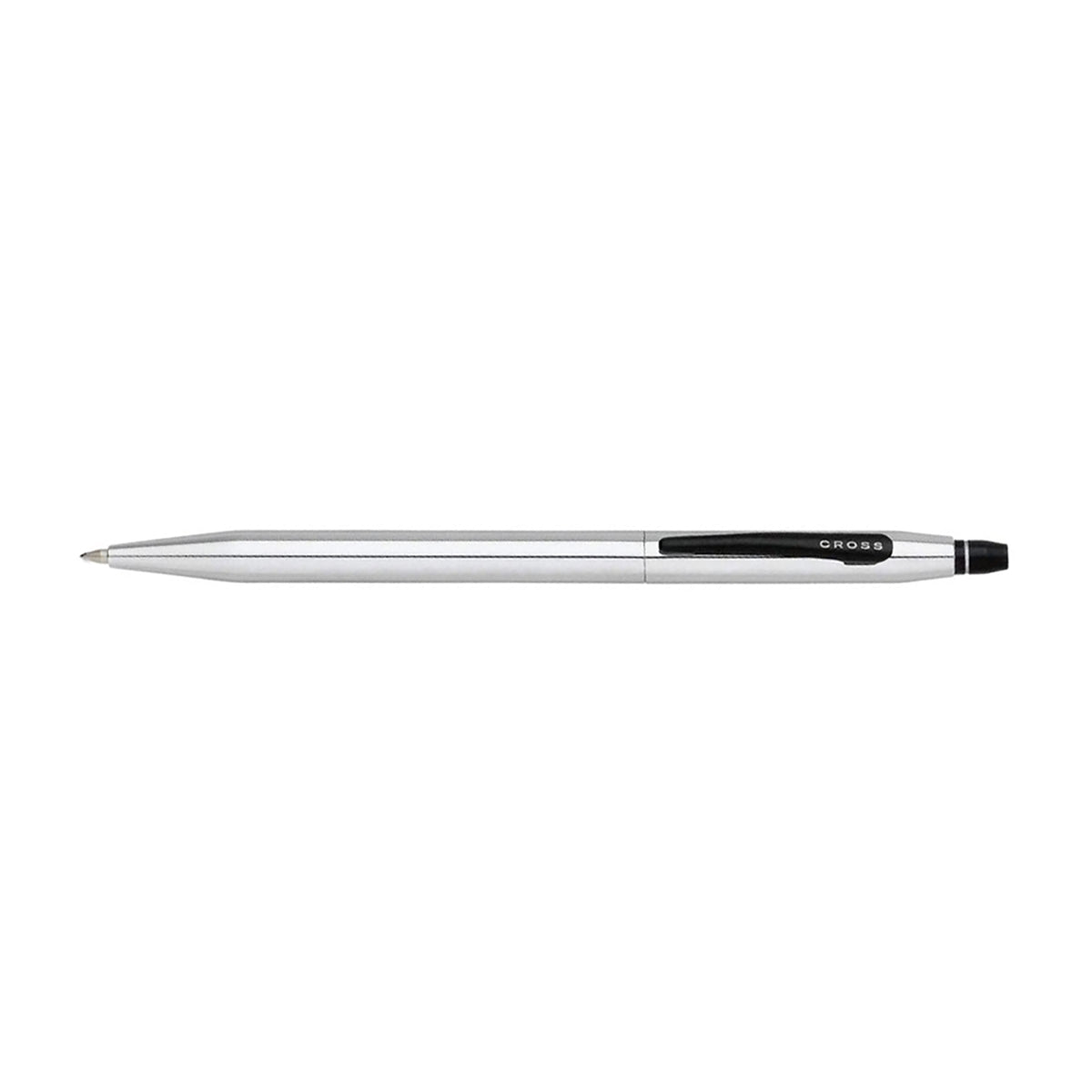 Cross Click Shiny Silver, Black Clip Rollerball Pen ‎AT0625-1 Black Ink