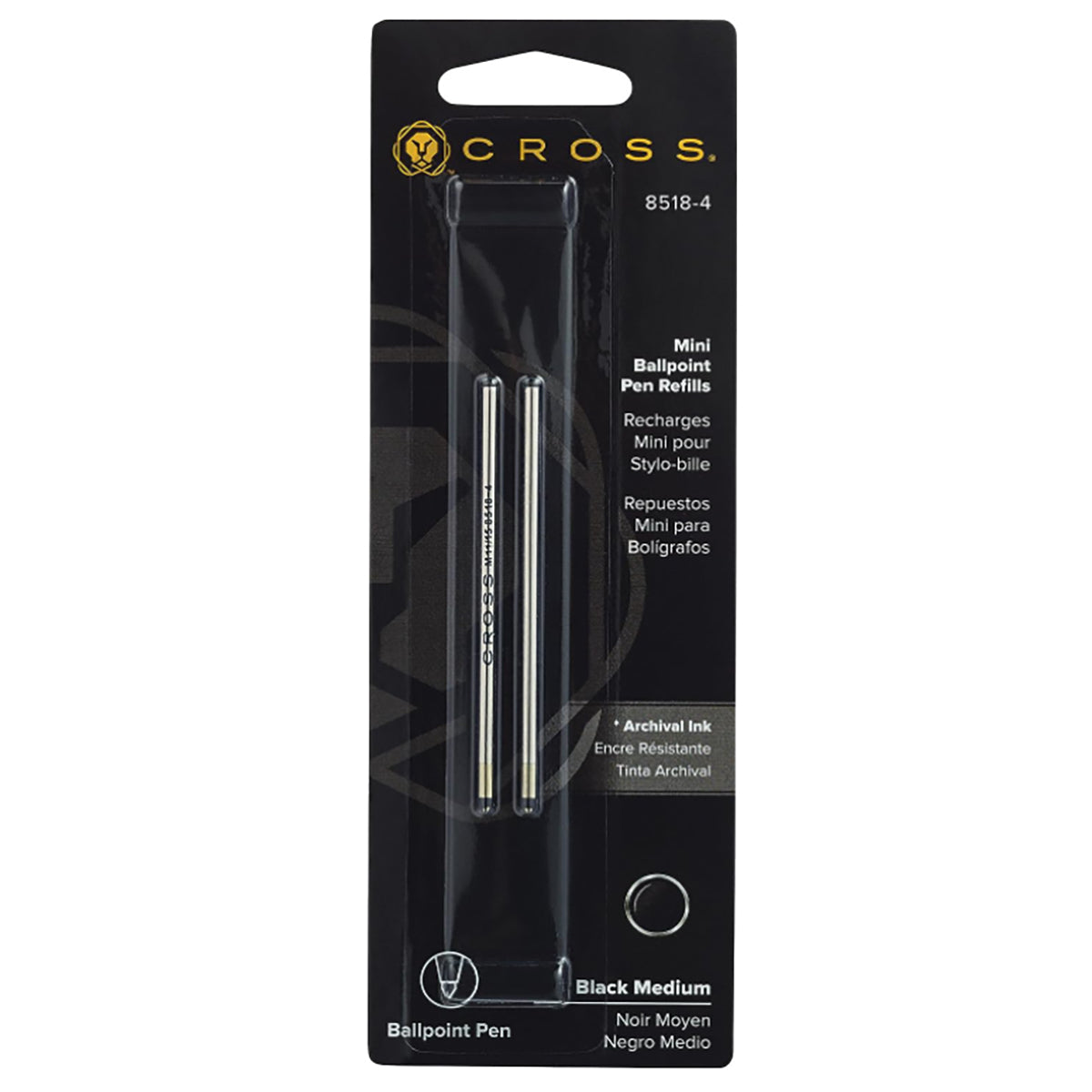 Cross Tech3 Refills Black Mini 8518-4 Pack of 2  Cross Ballpoint Refills