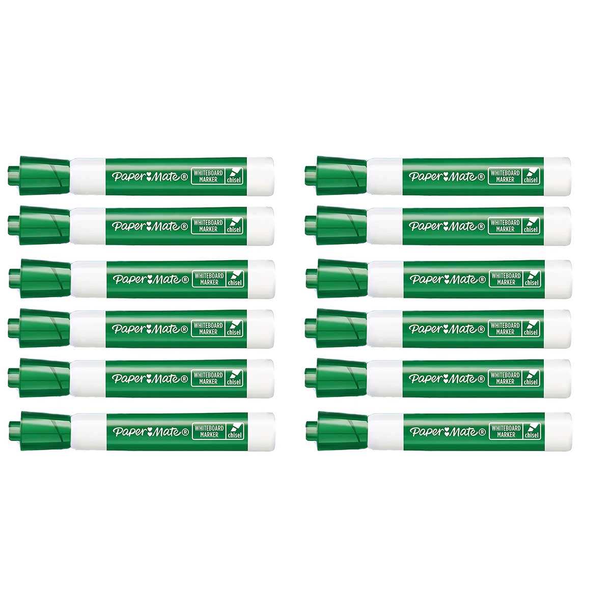 Green Dry Erase Markers Chisel Tip Pack of 12