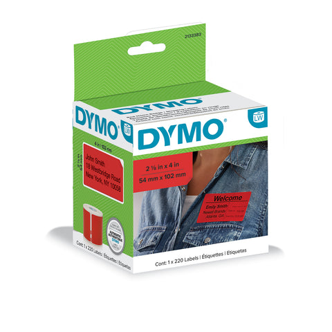 Dymo Name Badge Label Red Use with Dymo Labelwriter Printers