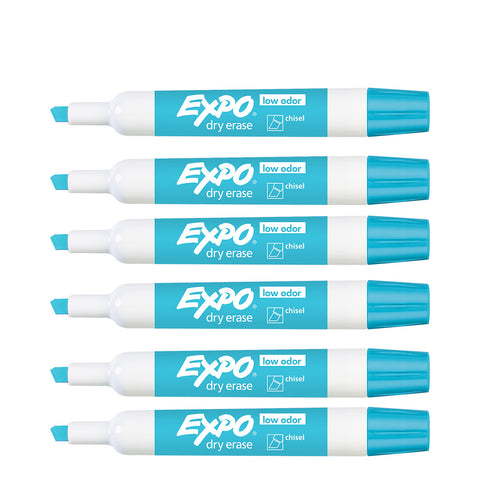 Expo Color Markers Aquamarine Chisel Tip Pack of 6  Expo Dry Erase Markers
