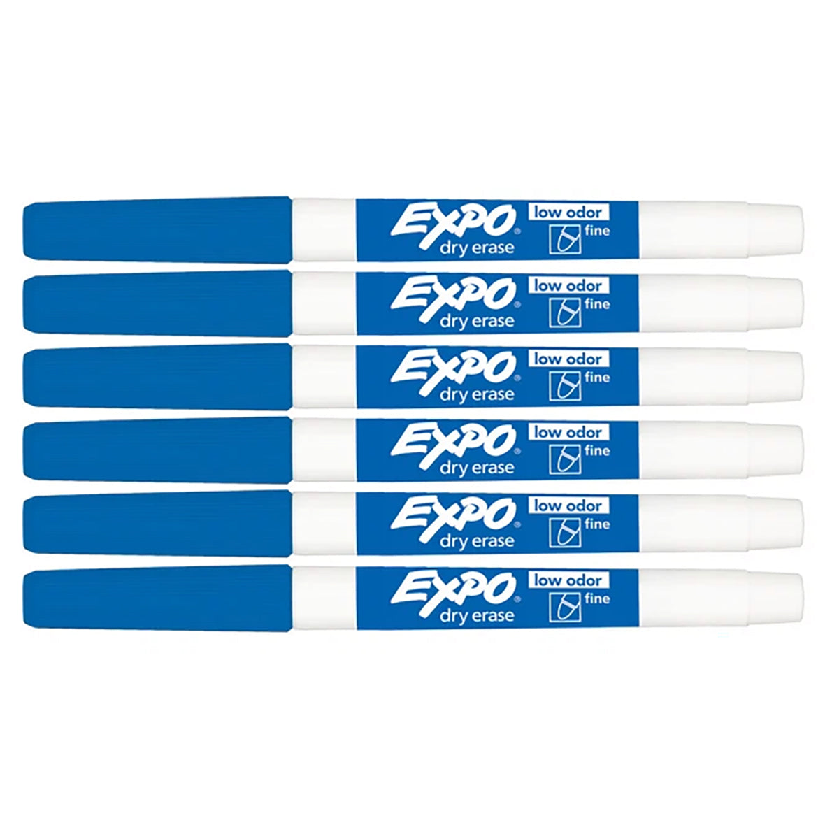 Expo Blue Fine Tip Dry Erase Markers Pack of 6