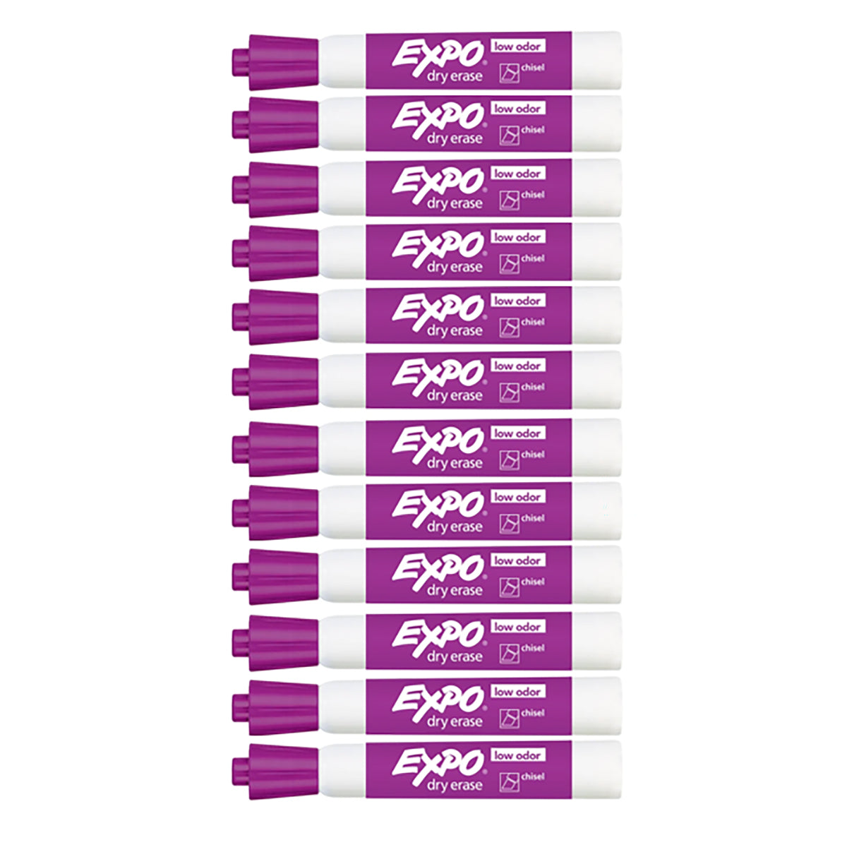 Expo Dry Erase Low Odor Plum Chisel Tip Marker Pack of 12