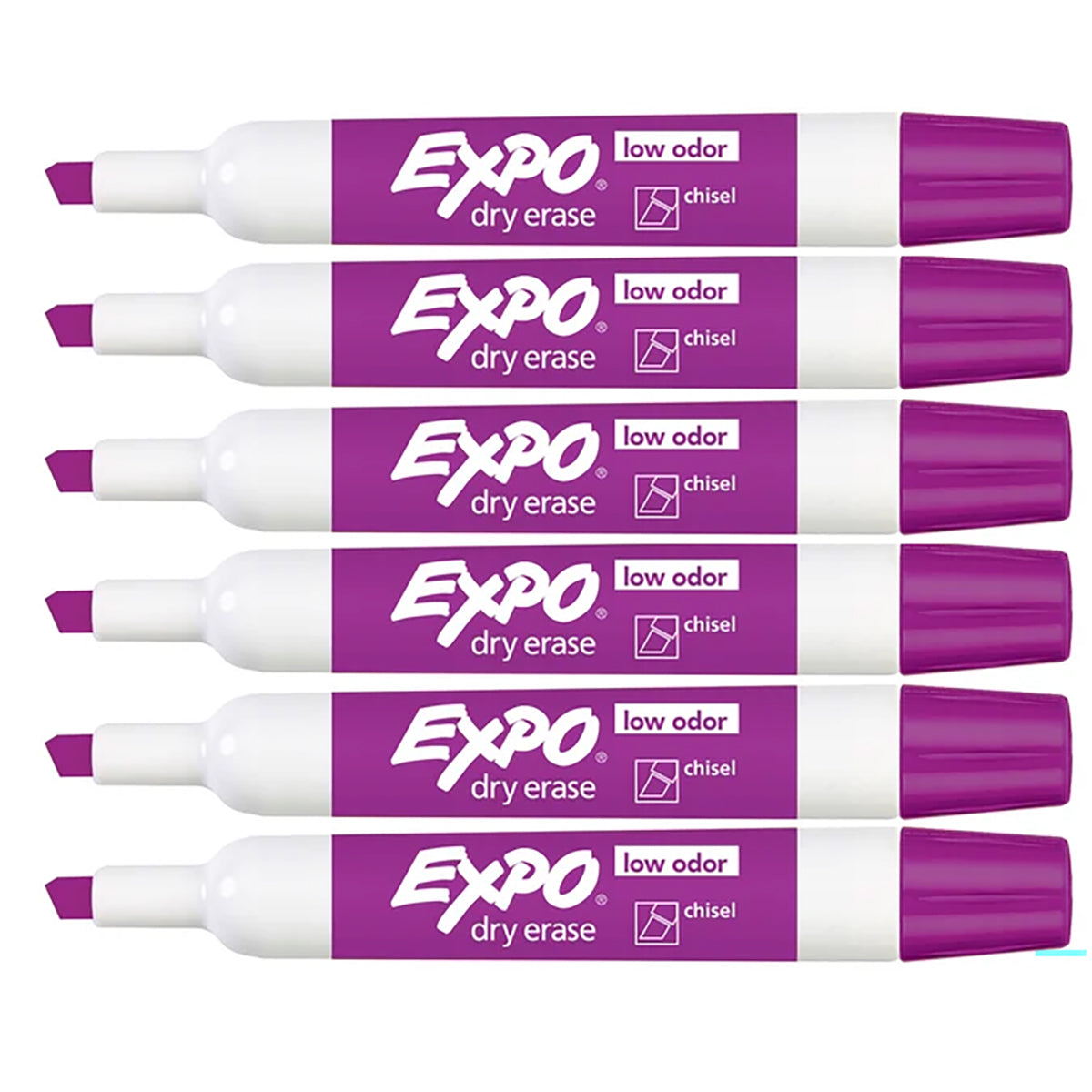 Expo Dry Erase Low Odor Plum Chisel Tip Marker Pack of 6